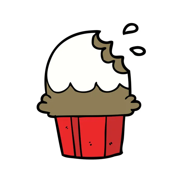 Vektorillustration Tecknad Cupcake — Stock vektor