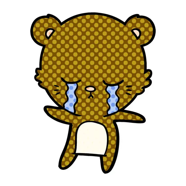 Плаче Ведмідь Мультфільм Символ — стоковий вектор