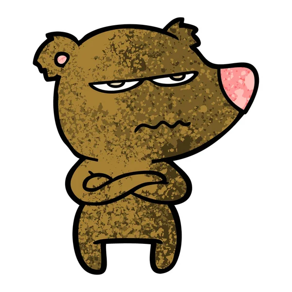 Vectorillustratie Van Geërgerd Bear Cartoon — Stockvector