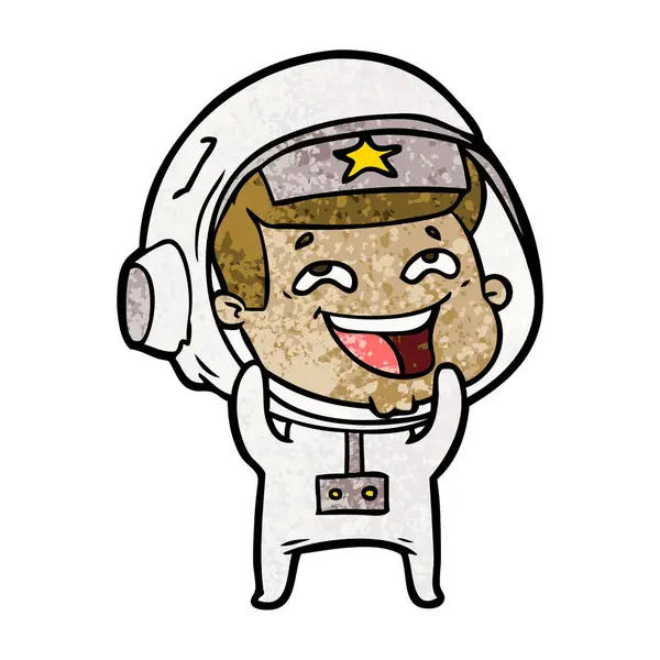 Vector Ilustración Dibujos Animados Astronauta Riendo — Vector de stock