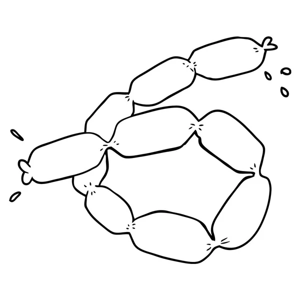 Illustration Vectorielle Conception Saucisse Dessin Animé Isolé Sur Fond Blanc — Image vectorielle