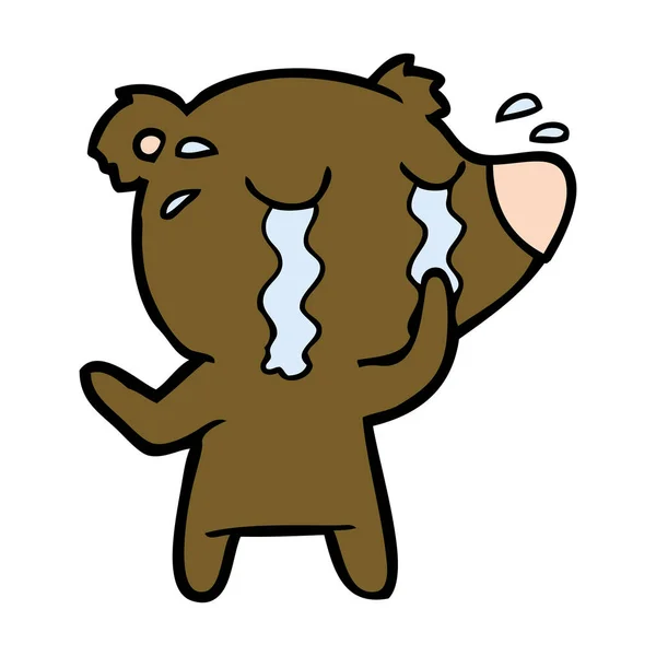 Plačící Chraracter Kreslený Medvěd — Stockový vektor