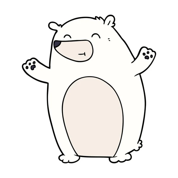 Ilustração Vetorial Desenhos Animados Urso Polar Feliz — Vetor de Stock