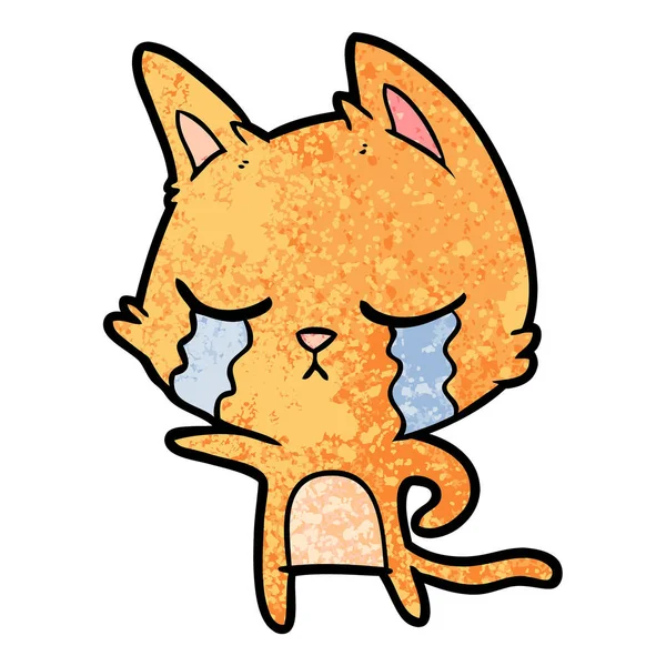 泣いている漫画猫ポイント — ストックベクタ
