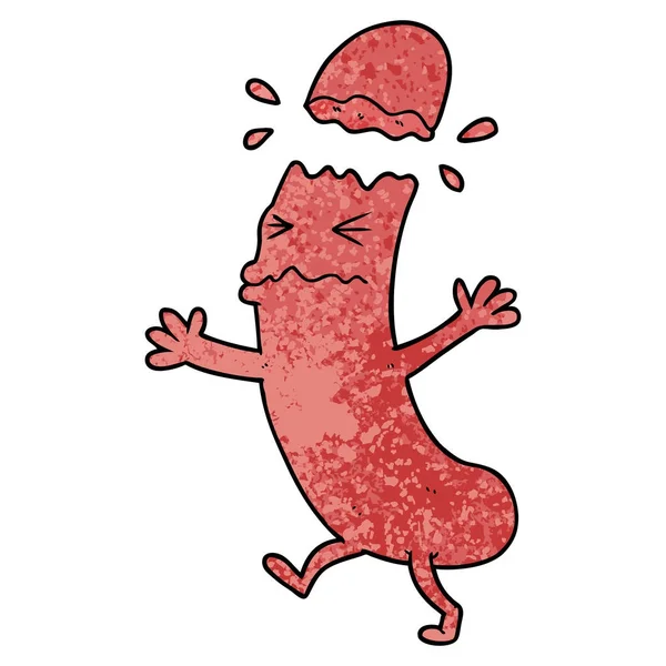 Funny Cartoon Sausage Character — Stock Vector