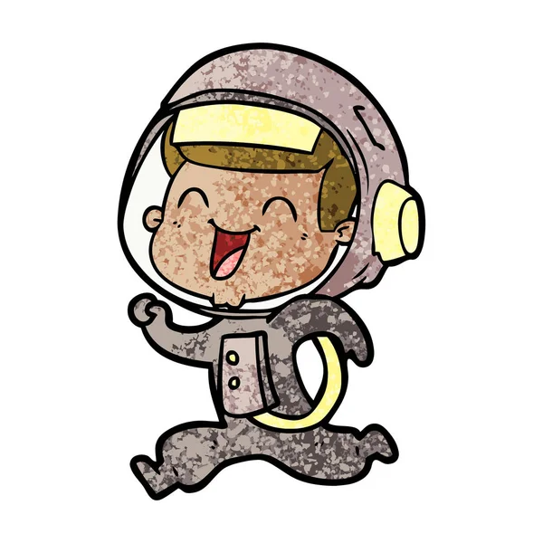 Vector Illustration Happy Cartoon Astronaut — Stock Vector