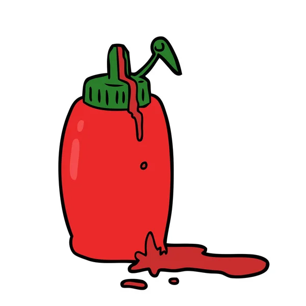 Kreslený Rajčatový Kečup Láhev — Stockový vektor