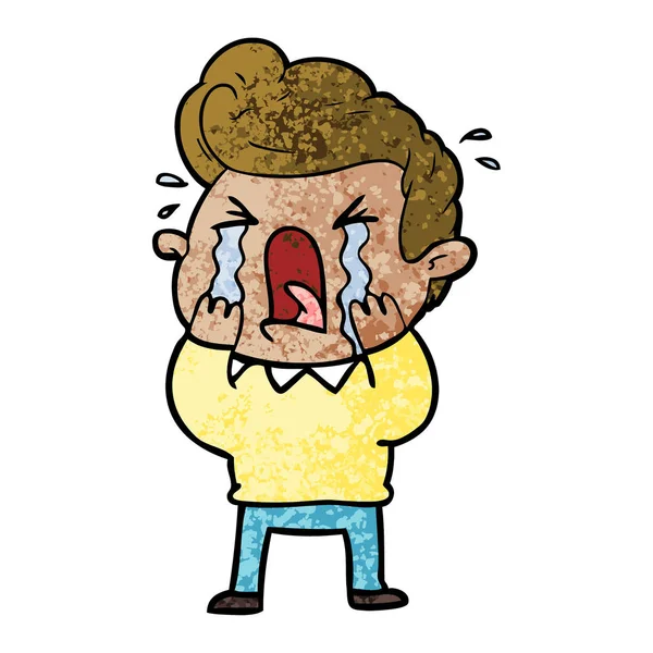 Vector Illustration Cartoon Crying Man — Stock Vector