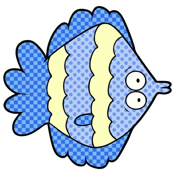 Illustration Vectorielle Dessin Animé Poisson Plat — Image vectorielle