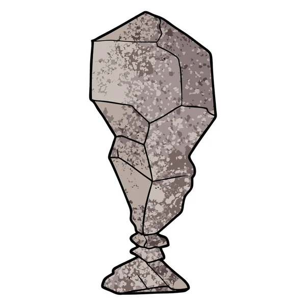 Ilustração Vetorial Desenho Animado Balanceamento Rock — Vetor de Stock