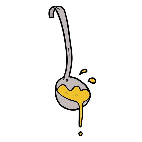 Cartoon Ladle Soup — Stock Vector