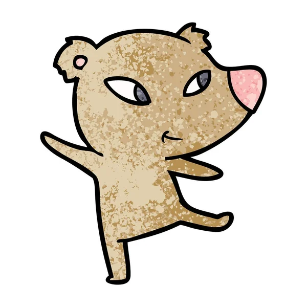 Mignon Ours Dessin Animé Danse — Image vectorielle