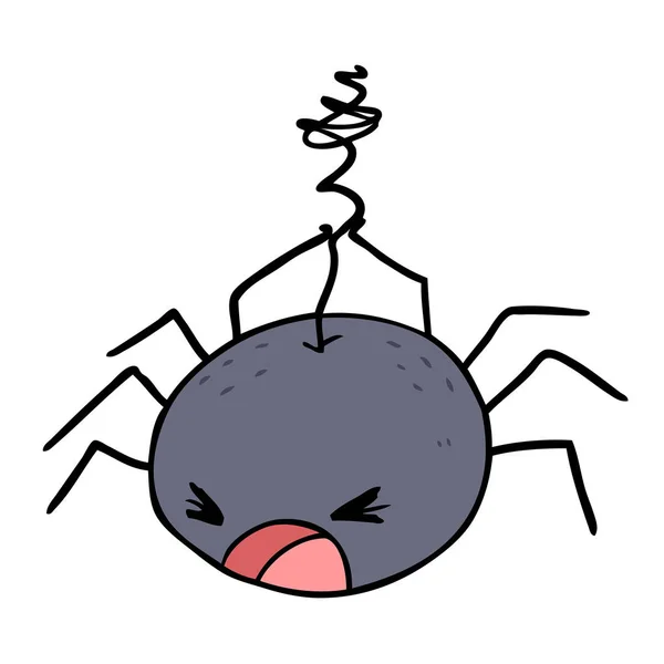 Ilustração Vetorial Desenhos Animados Halloween Aranha —  Vetores de Stock