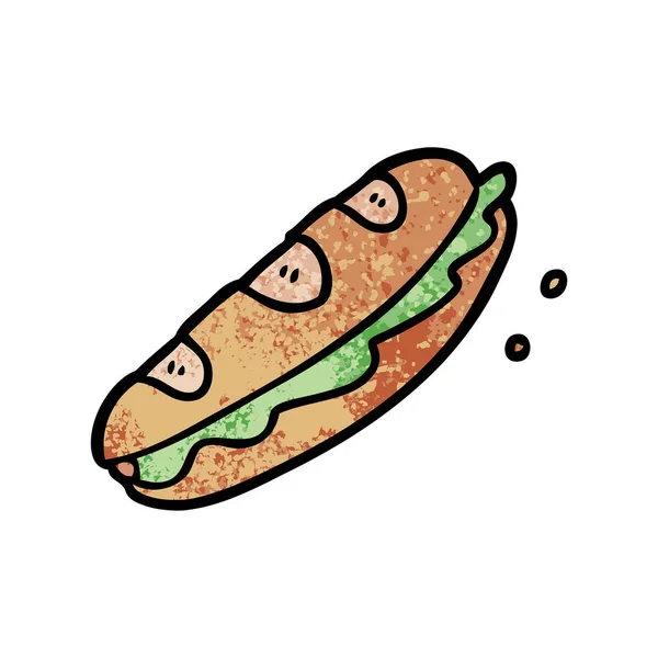 Illustrazione Vettoriale Cartoni Animati Sandwich — Vettoriale Stock