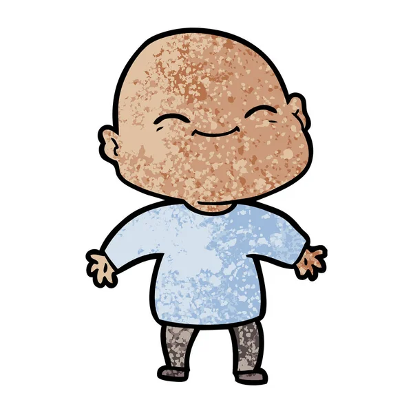 Feliz Cartoon Homem Careca — Vetor de Stock