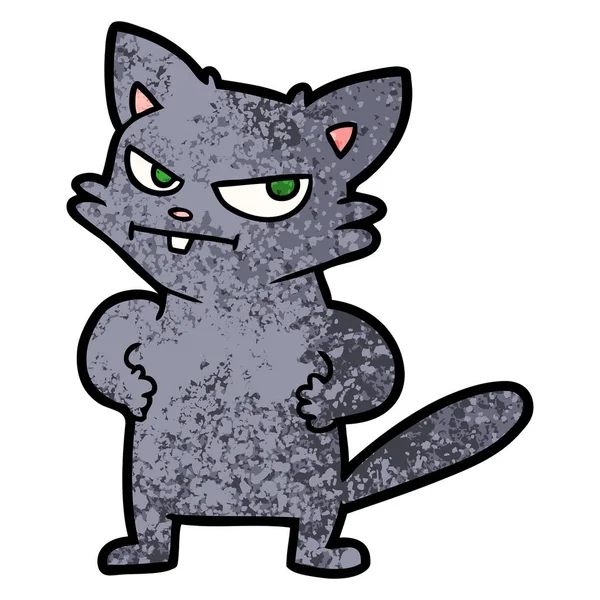 Vector Illustration Cartoon Annoyed Cat — Stock Vector