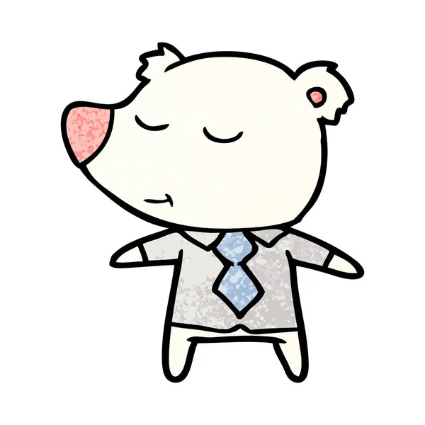 Polar Bear Shirt Tie Cartoon — Stock Vector