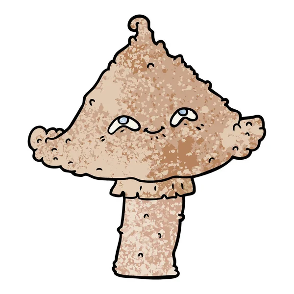 Cogumelo Desenho Animado Com Cara —  Vetores de Stock