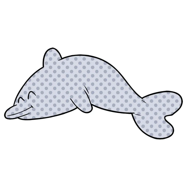 Vektor Illustration Cartoon Delfin — Stock vektor