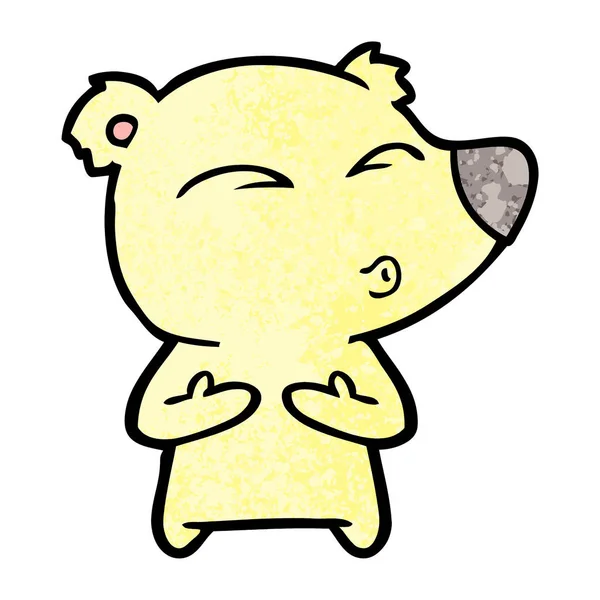 クマを口笛漫画のベクトル イラスト — ストックベクタ