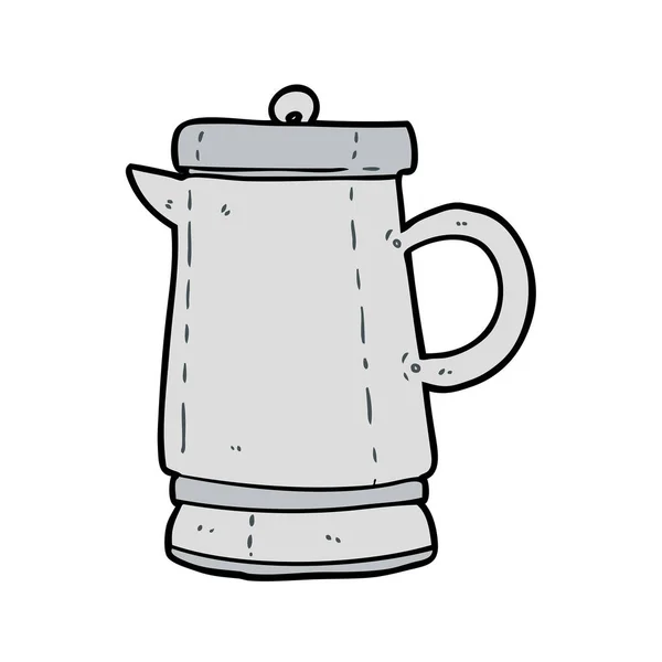 Cartoon Old Metal Kettle — Stock Vector