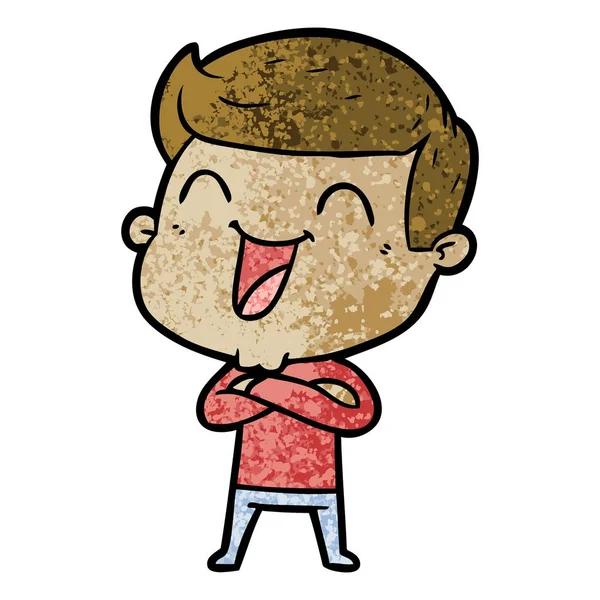 Vector Ilustración Dibujos Animados Hombre Riendo — Vector de stock