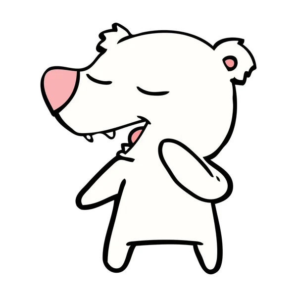 Vector Illustration Polar Bear Cartoon - Stok Vektor