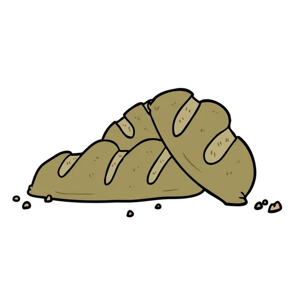 Cartoon Laibe Von Frisch Gebackenem Brot — Stockvektor