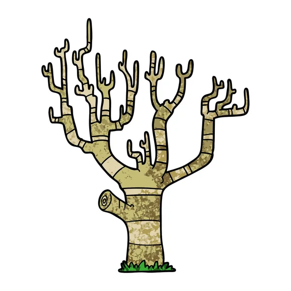 Ilustração Vetorial Árvore Inverno Dos Desenhos Animados — Vetor de Stock