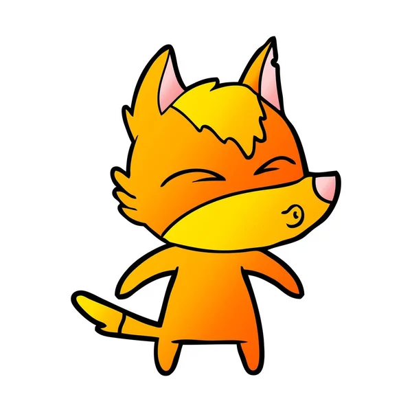 Vector Illustration Fox Cartoon Character — Stock Vector