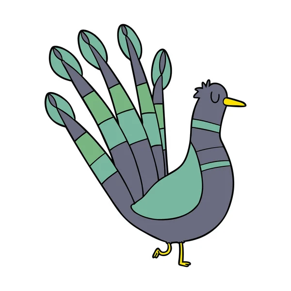 Ilustración Vectorial Dibujos Animados Pavo Real — Vector de stock