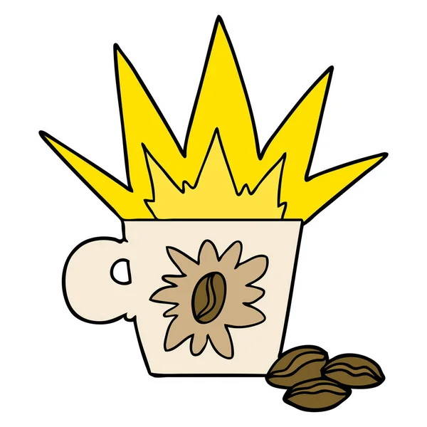 Desenho Animado Café Espresso Vetor Ilustração — Vetor de Stock
