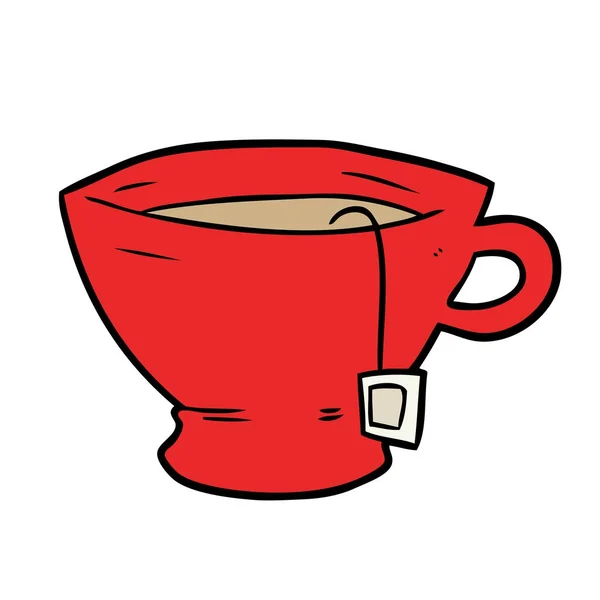 Векторна Ілюстрація Мультяшної Чашки Чаю — стоковий вектор