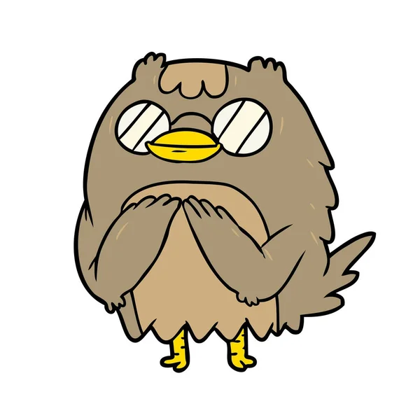 逗人喜爱的动画片聪明的老猫头鹰 — 图库矢量图片