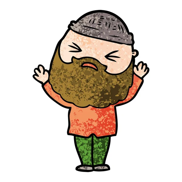 Homme Dessin Animé Avec Barbe — Image vectorielle