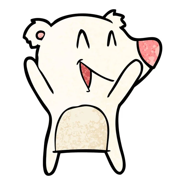 Polar Bear Cartoon Lachen — Stockvector