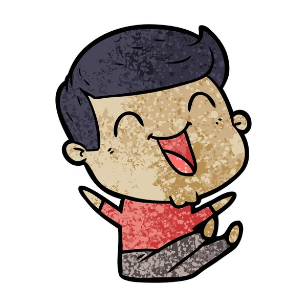 Vector Ilustración Dibujos Animados Hombre Riendo — Vector de stock