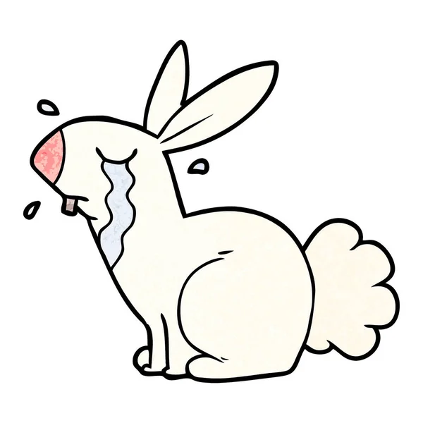 Cartoon Bunny Rabbit Crying — Stock Vector