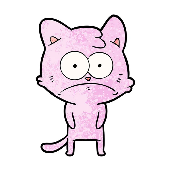 Vektor Illustration Von Cartoon Nervöse Katze — Stockvektor