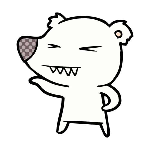 Vector Illustration Polar Bear Cartoon — 스톡 벡터