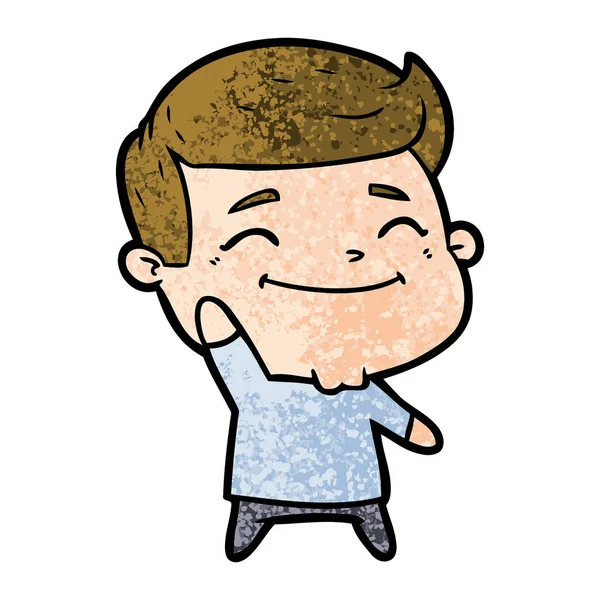 Cartoon Šťastný Muž Mává — Stockový vektor
