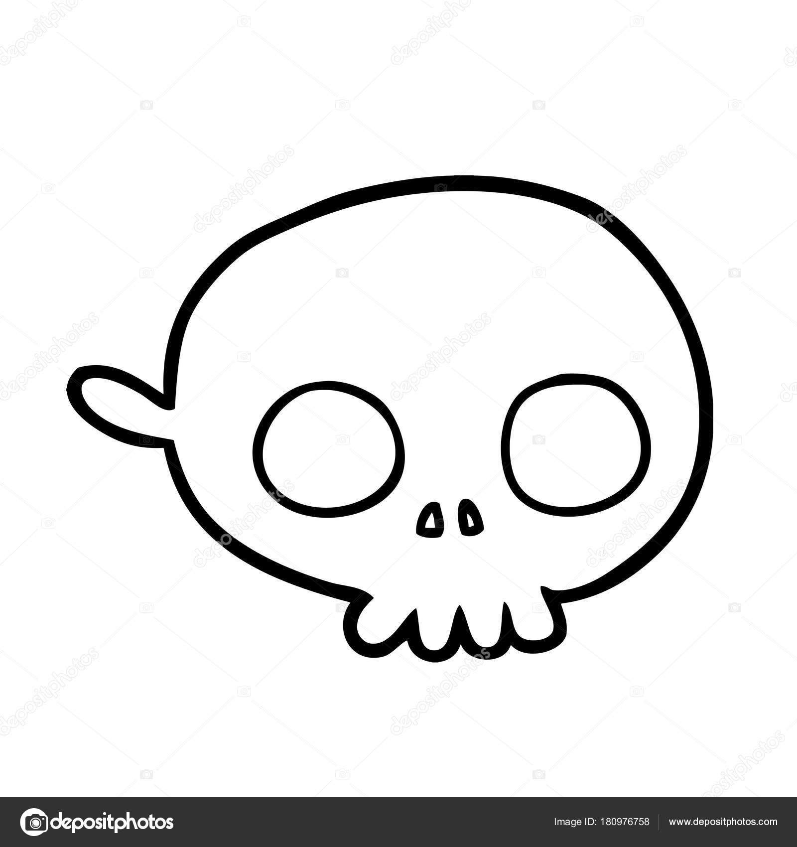 Desenho Assustador Do Crânio Dos Desenhos Animados Ilustração do