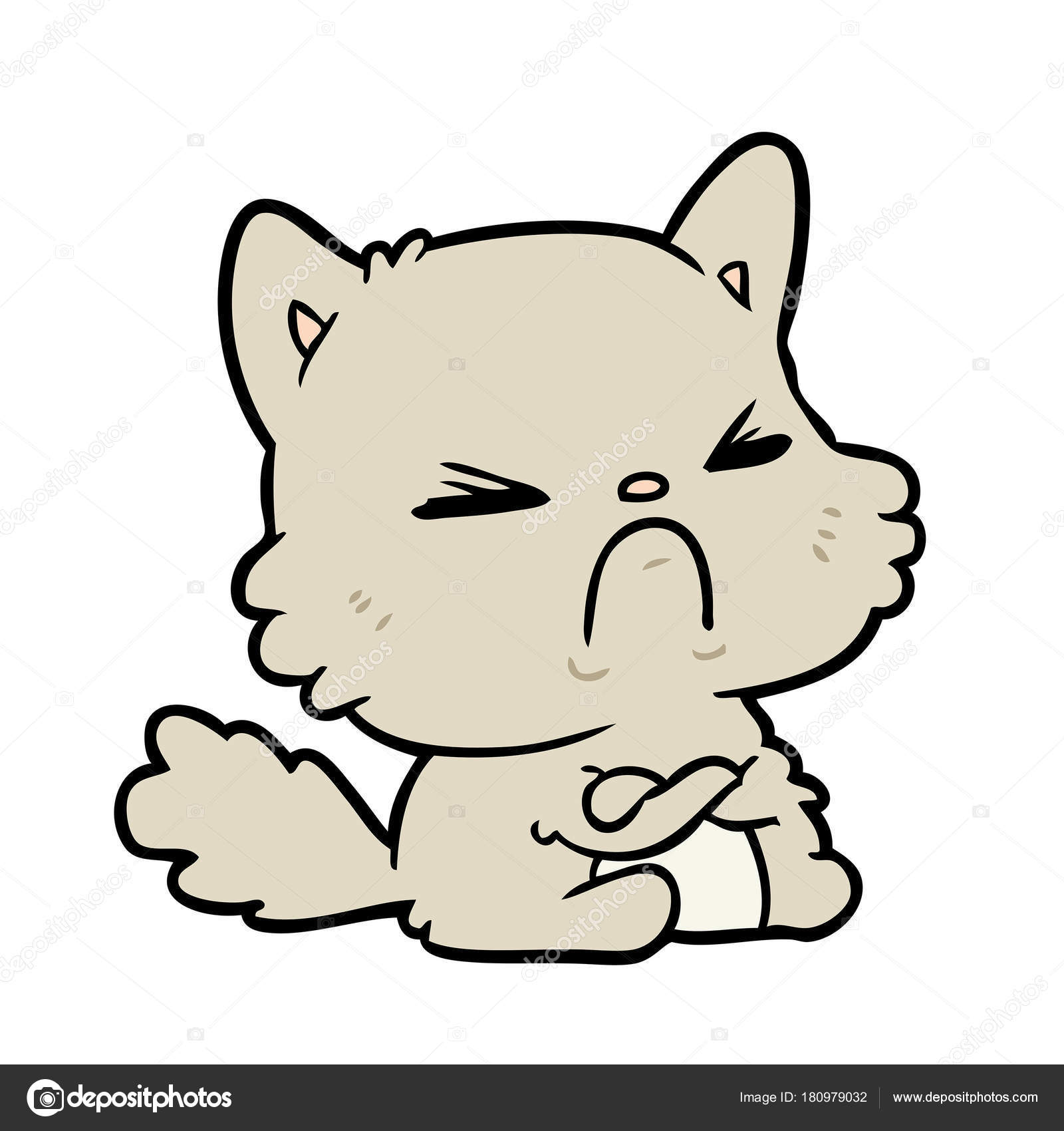 cute cartoon angry cat Stock Vector Image & Art - Alamy