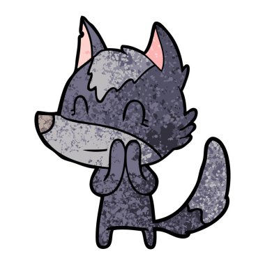 vektör çizim dostu karikatür kurt