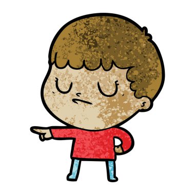 vektör çizim karikatür huysuz çocuk