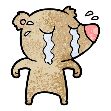 vektör çizim ayı ağlıyor çizgi film