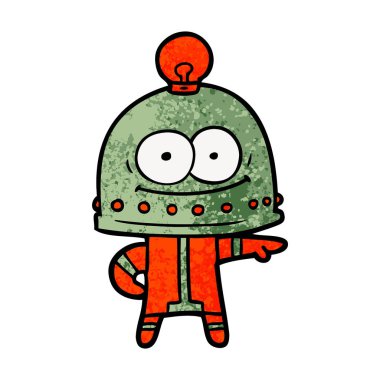 ampul ile mutlu karton robot