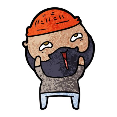 Çizgi film mutlu sakallı adam