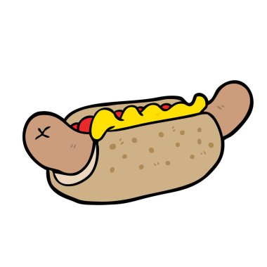 çizgi film taze lezzetli sosisli sandviç