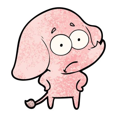 vektör çizim karikatür emin fil